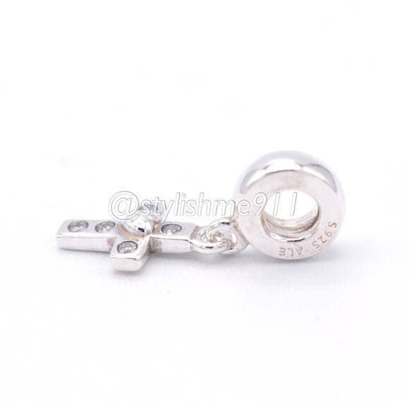 Authentic PANDORA Cross Dangle with Clear CZ Charm - 790355CZ - Picture 7 of 9
